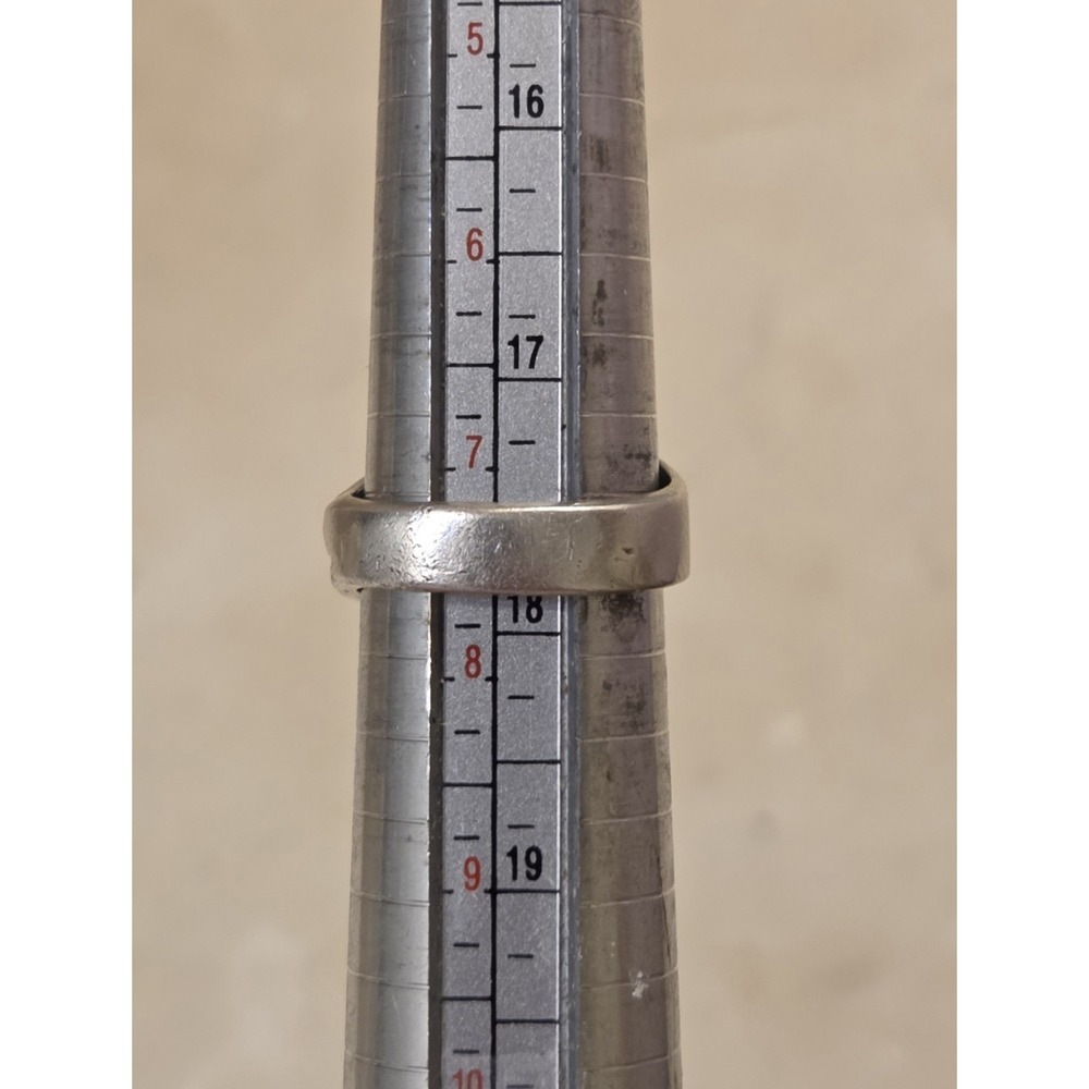 Heavy 1980s Sterling Silver Taxco Modernist Ring Size 7.5 - Picture 8 of 9